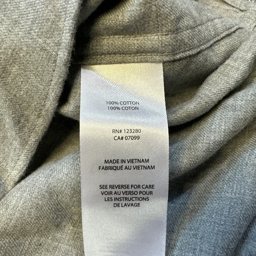 TravisMathew Cloud Flannel Shirt Mens XXXL Gray Cotton Long Sleeve Button Down